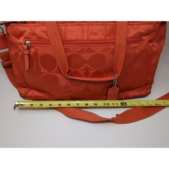 COACH Signature C Convertible‎ Nylon Diaper Bag Baby Tote M1361-F77577 Coral VTG - Picture 7 of 16